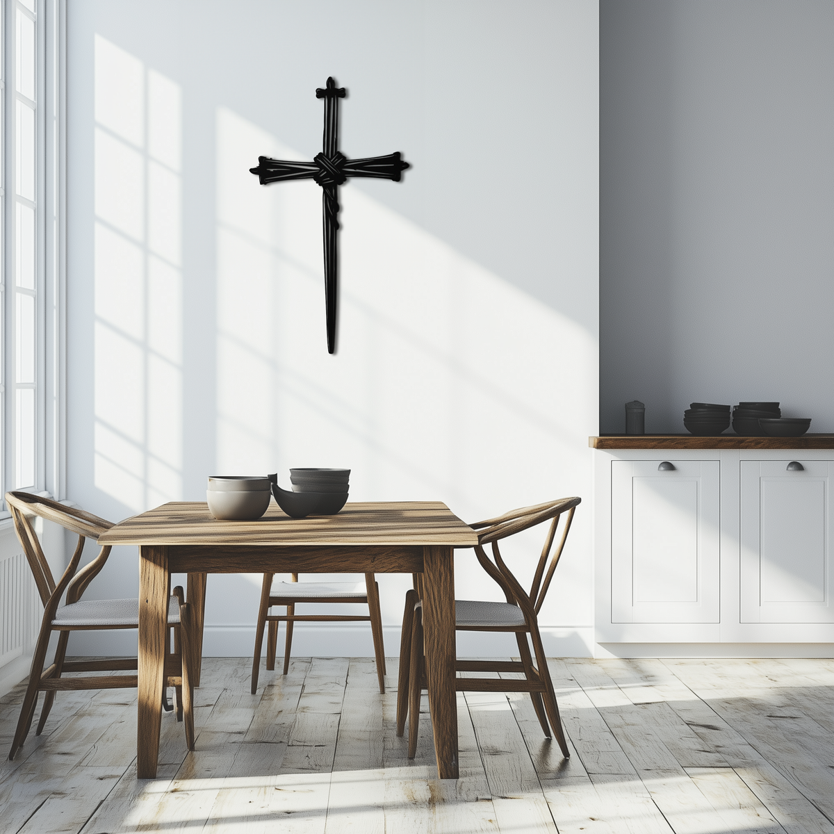 Christian Barbed Wire Cross Metal Wall Art