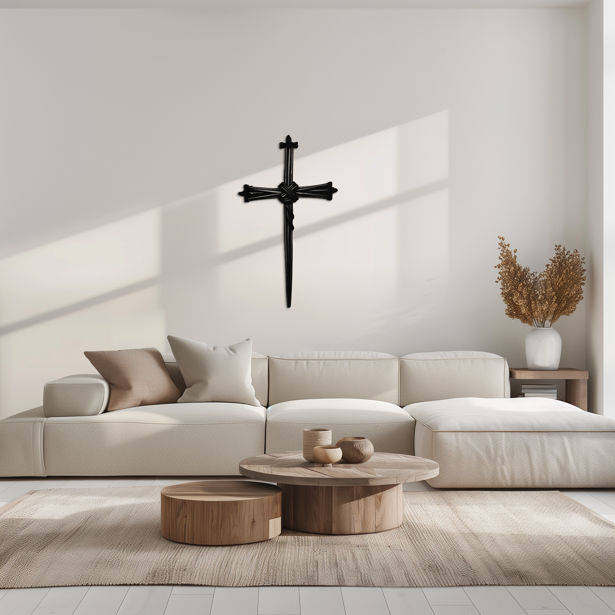 Christian Barbed Wire Cross Metal Wall Art