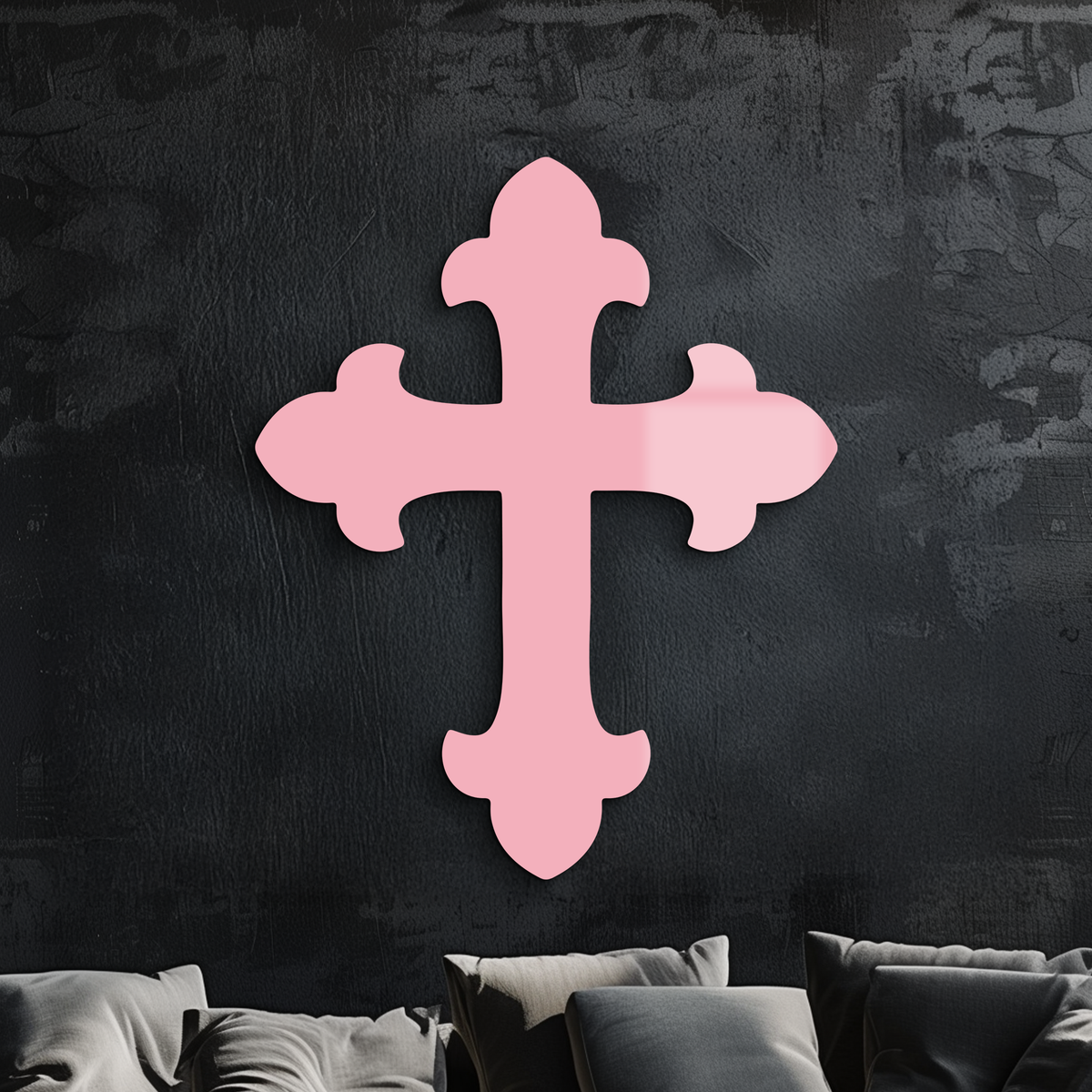 Classic Cross Silhouette Metal Wall Art