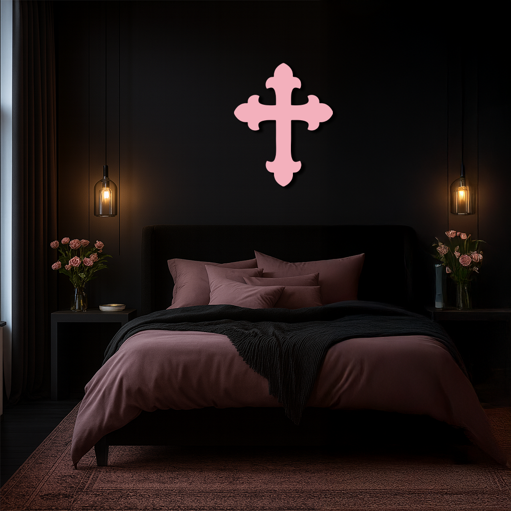 Classic Cross Silhouette Metal Wall Art
