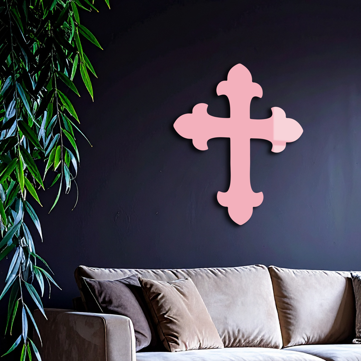 Classic Cross Silhouette Metal Wall Art