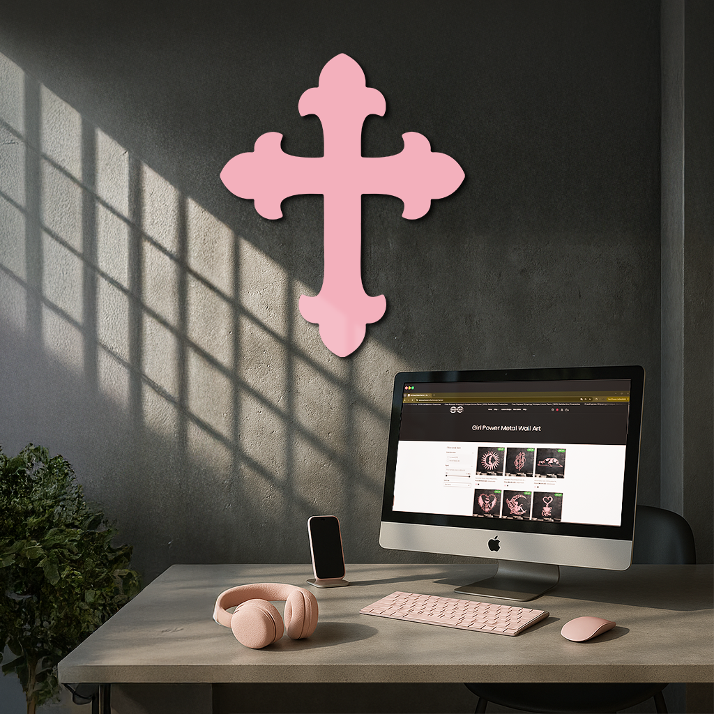 Classic Cross Silhouette Metal Wall Art