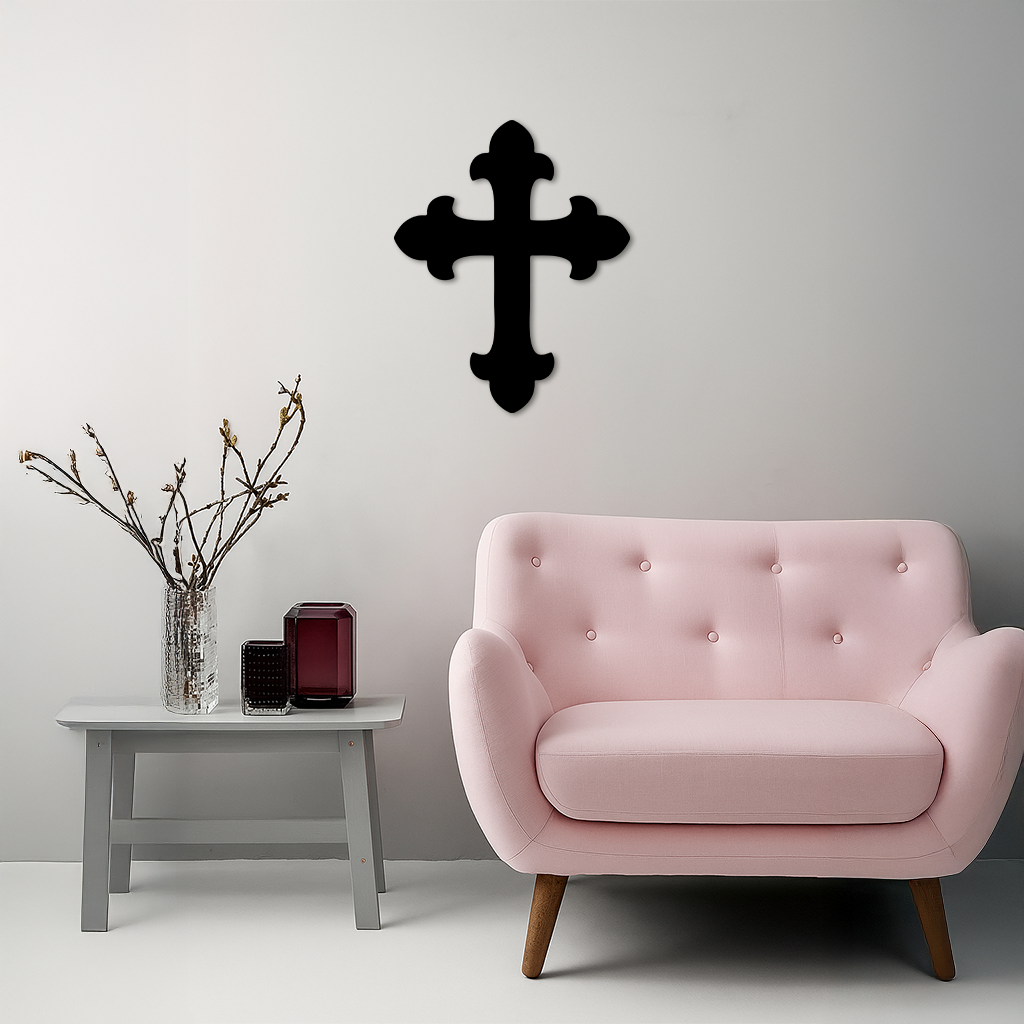 Classic Cross Silhouette Metal Wall Art