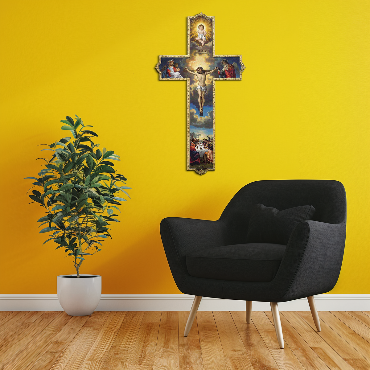 Sacred Cross Metal Wall Art