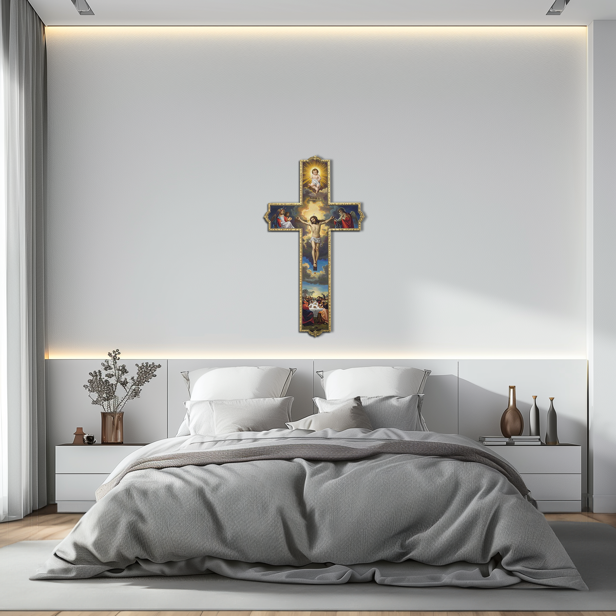 Sacred Cross Metal Wall Art