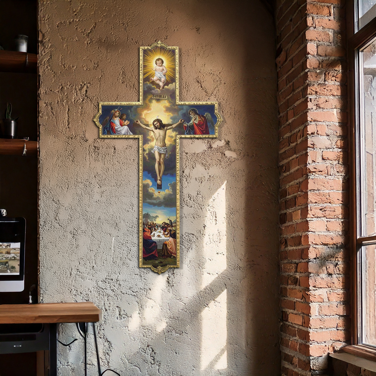 Sacred Cross Metal Wall Art