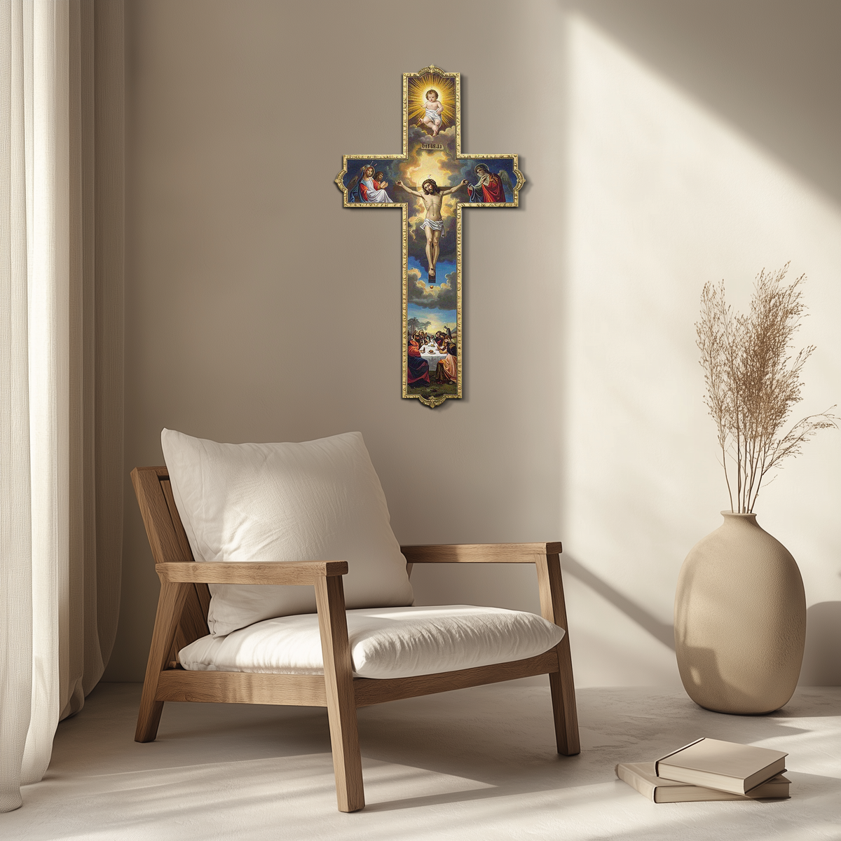 Sacred Cross Metal Wall Art