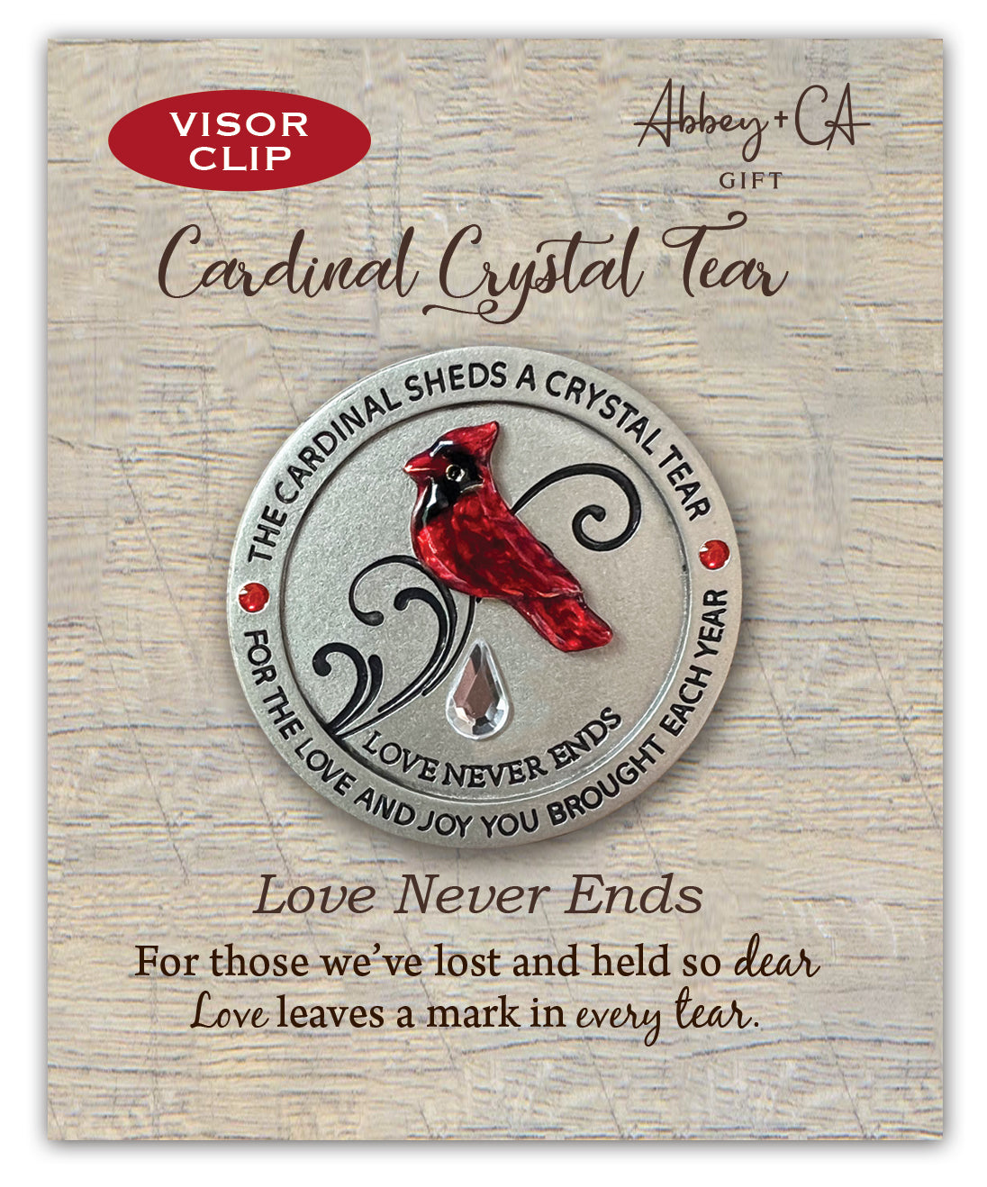 Cardinal Crystal Tear Visor Clip