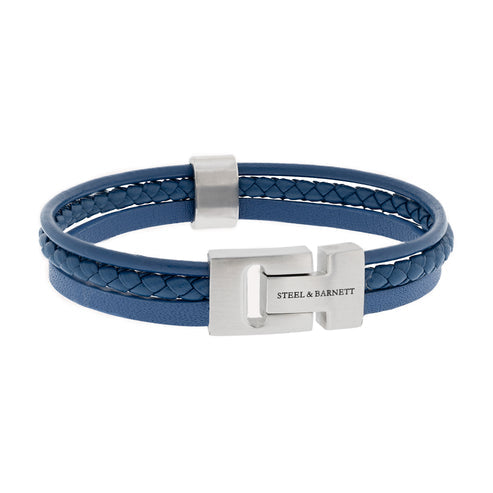 Leather Bracelet Casual Cole - Jeans Blue