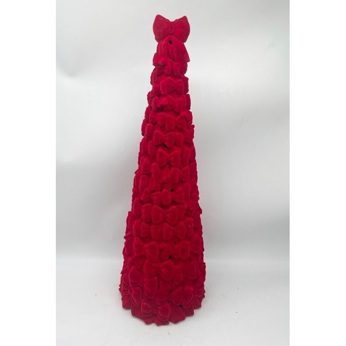 Red 18.5" Resin Flocked Bow Tree