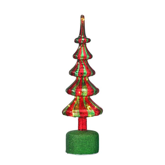15" Lighted Led Glass Tree