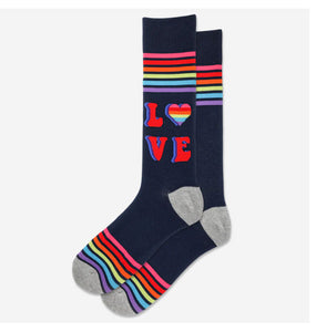 Men's Retro Love Crew Socks/Navy