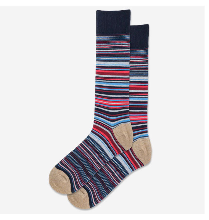 Men's Thin Multi Stripe Crew Socks Sale