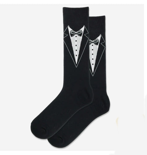 Men's Tuxedo Crew Socks/Black