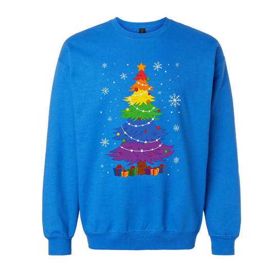 Rainbow Pride Tree Christmas Sweatshirt