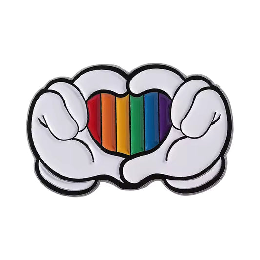 Mickey Hands Heart Pride Pin