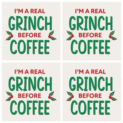 Grinch Coffee House Coaster Set