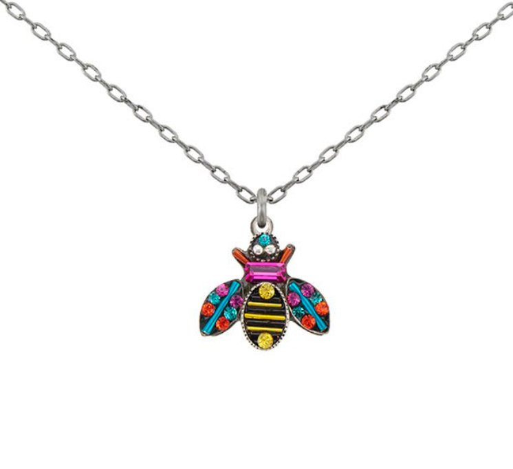 Multicolor Queen Bee Pendant Necklace