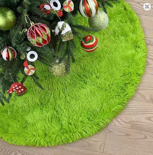 Lime Green Furry Tree Skirt