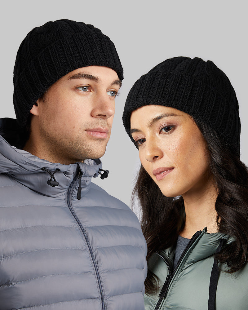 Cable Knit Beanie - Black