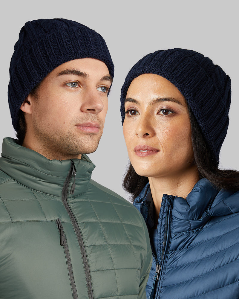 Cable Knit Beanie - Stormy Blue