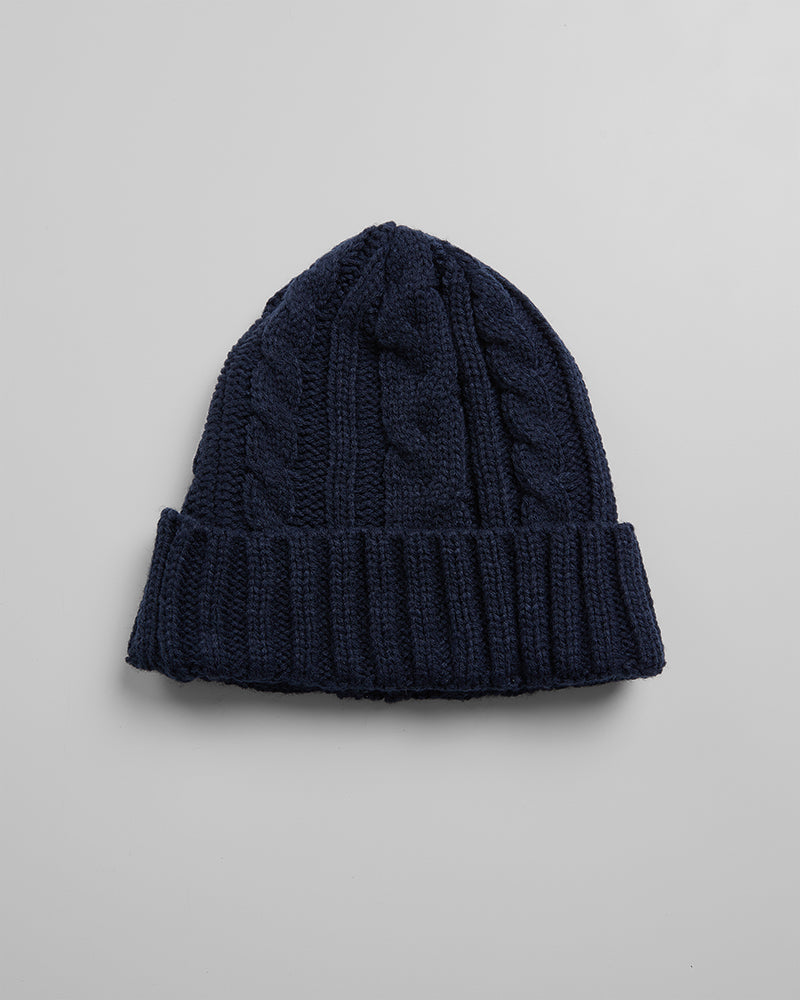 Cable Knit Beanie - Stormy Blue