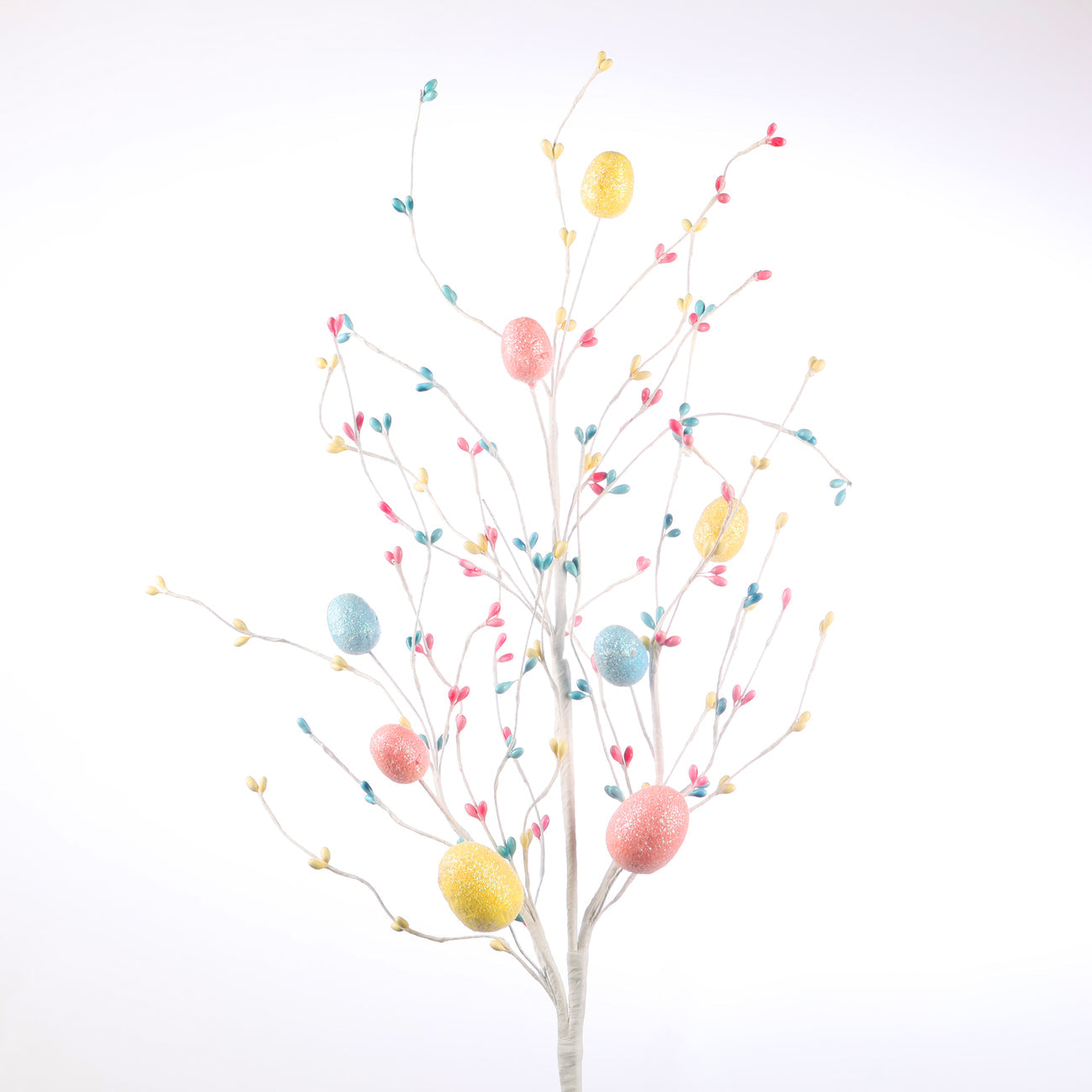 32" Glitter Easter Egg Spray White
