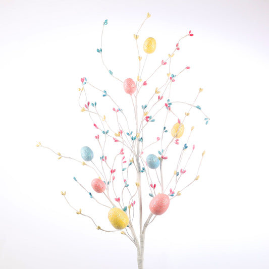 32" Glitter Easter Egg Spray White