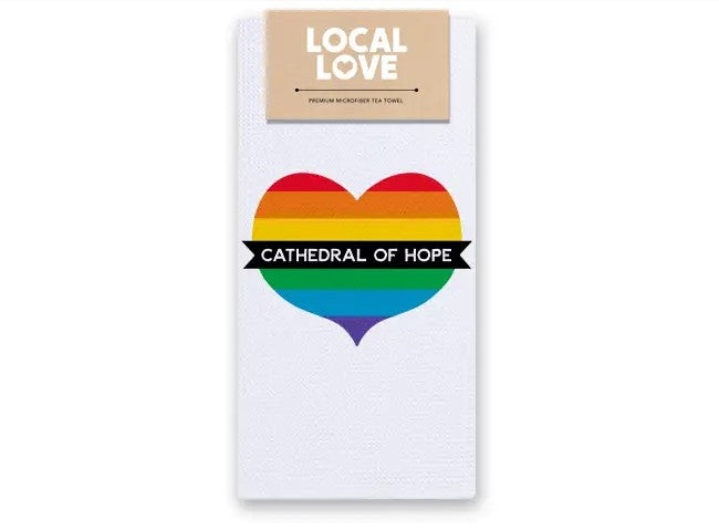 Cathedral of Hope Tea Towel - Pride Heart
