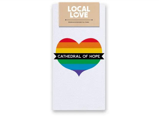 Cathedral of Hope Tea Towel - Pride Heart