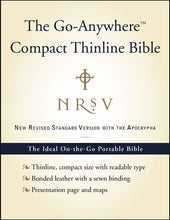 The Go-Anywhere Compact Thinline Bible w/Apocrypha in Black/Leather (NRSV) by HarperOne