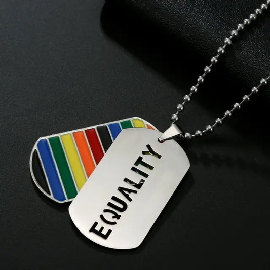 Equality Rainbow Double Dog Tag Pendant (Copy)