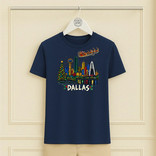 Dallas Skyline Navy Christmas Shirt