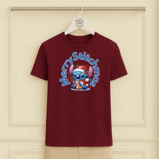 "Merry Stichmas" Merlot Christmas Shirt
