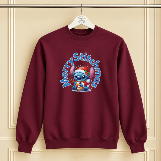 "Merry Stichmas" Merlot Christmas Shirt