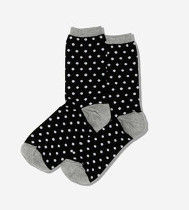 Women’s Small Polka Dot Crew Socks/Black