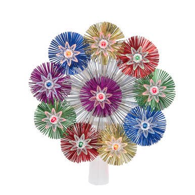 8.5“ UL 10-Light Multicolor Retro Star Treetop