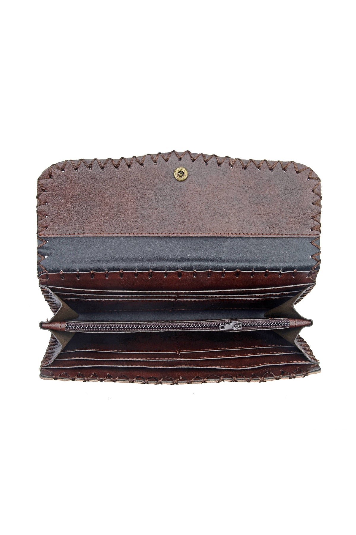 Peacock Print Hand Stitch Wallet