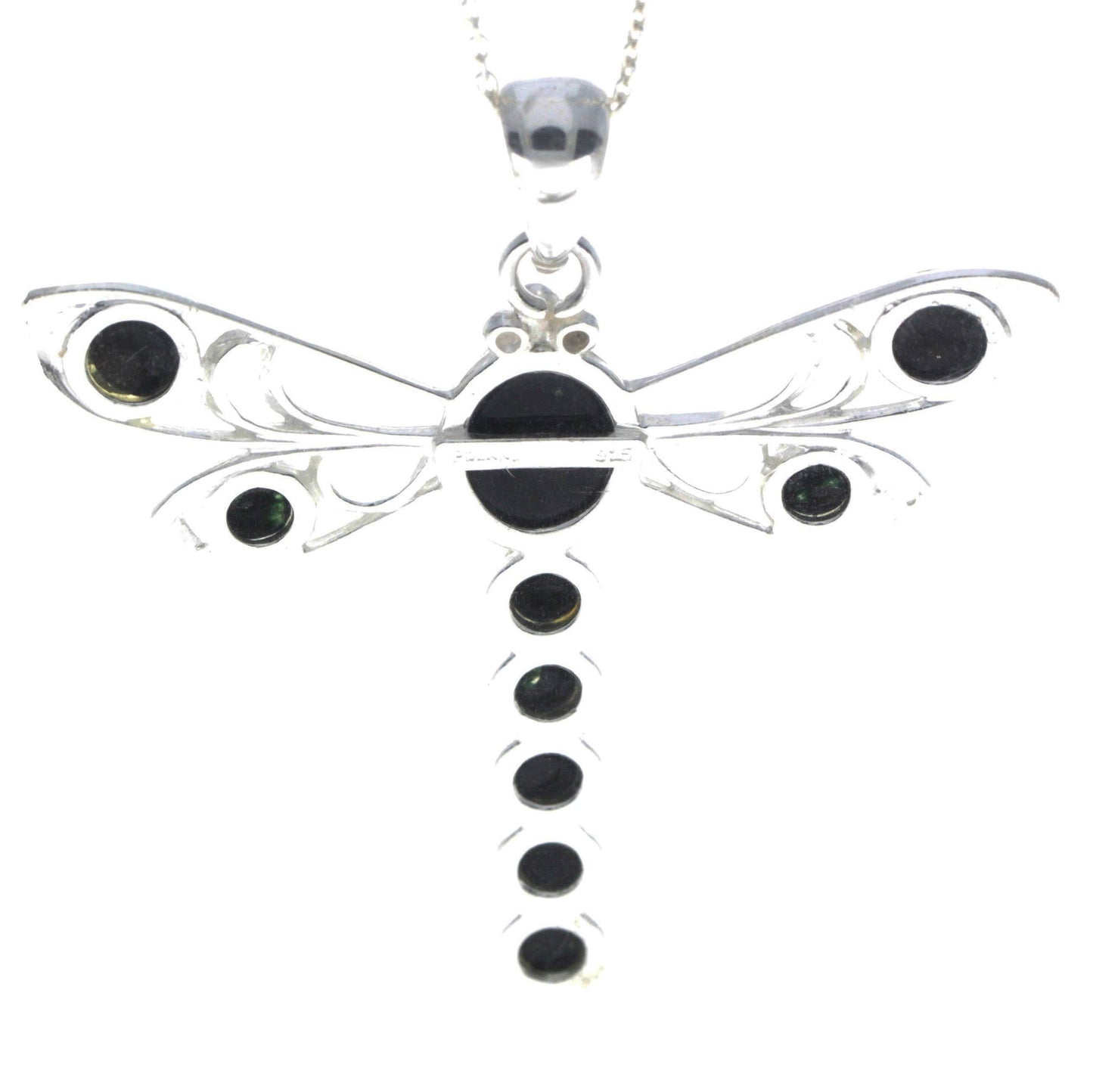 925 Sterling Silver & Baltic Amber Dragonfly Pendant