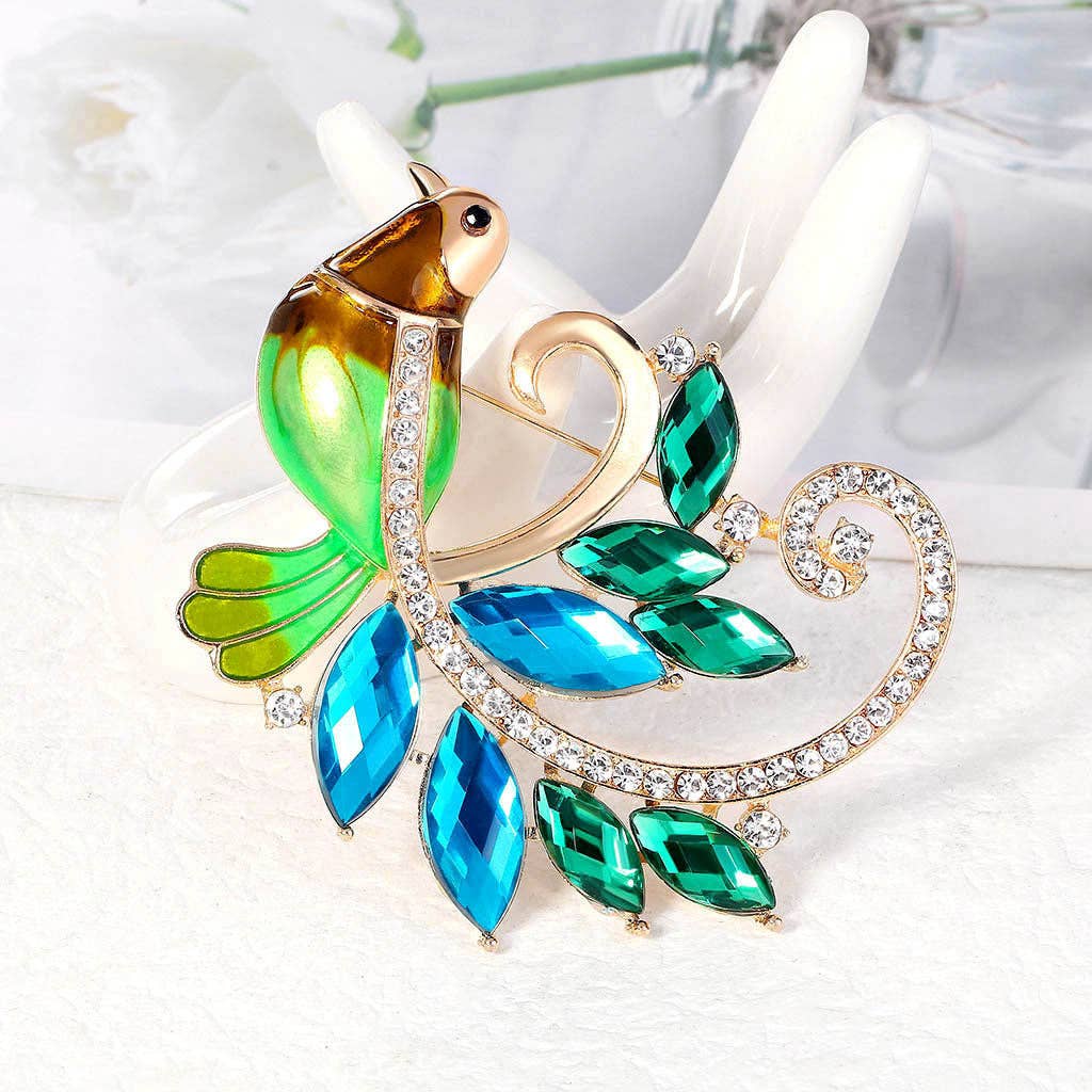 Bird Rhinestone Pin