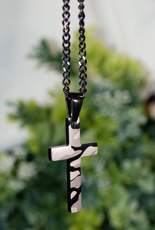 Camo/Black Cross Necklace