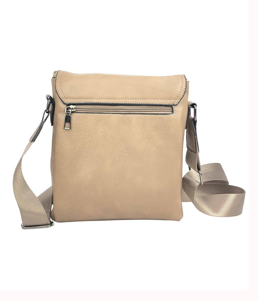 Vegan Leather Messenger Crossbody Bag