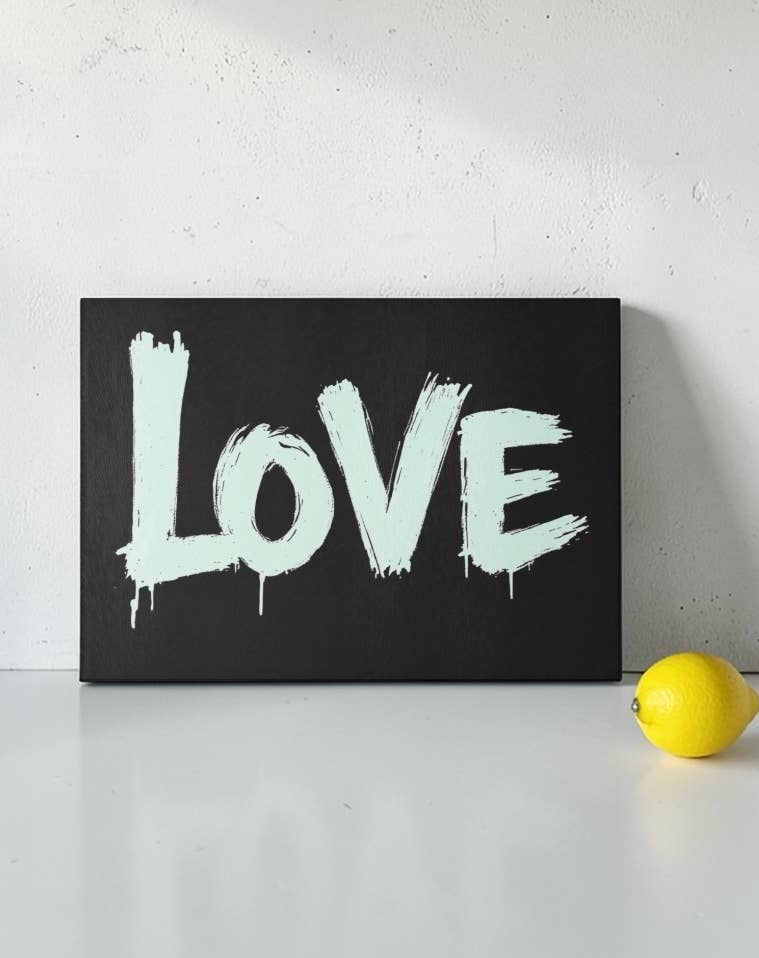 Love Black And White Colorful Serving Tray / Cutting Board