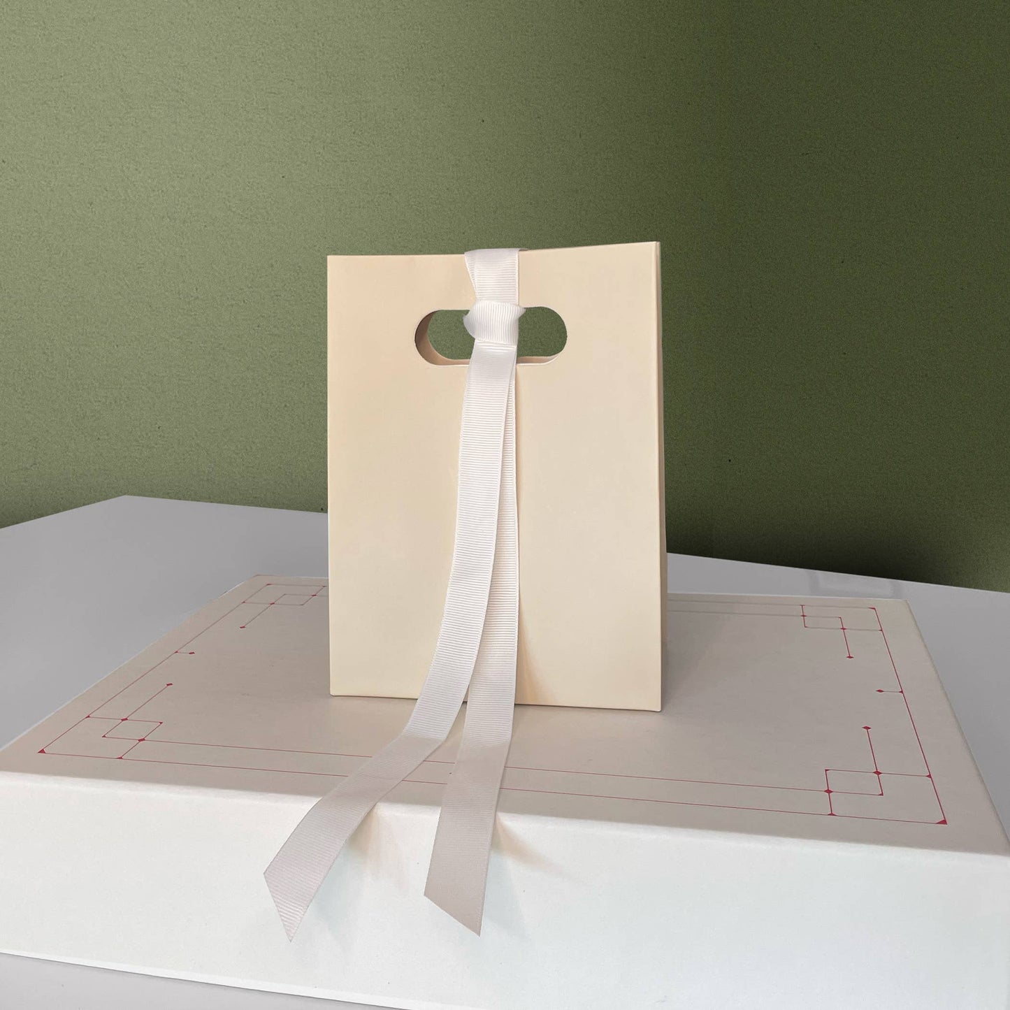 Soft Light Beige Cutout Handle Gift Bag
