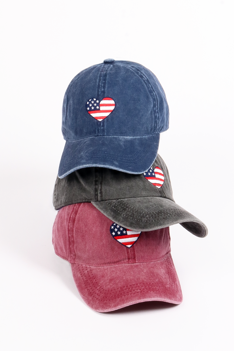 Americana Flag Embroidered Baseball caps