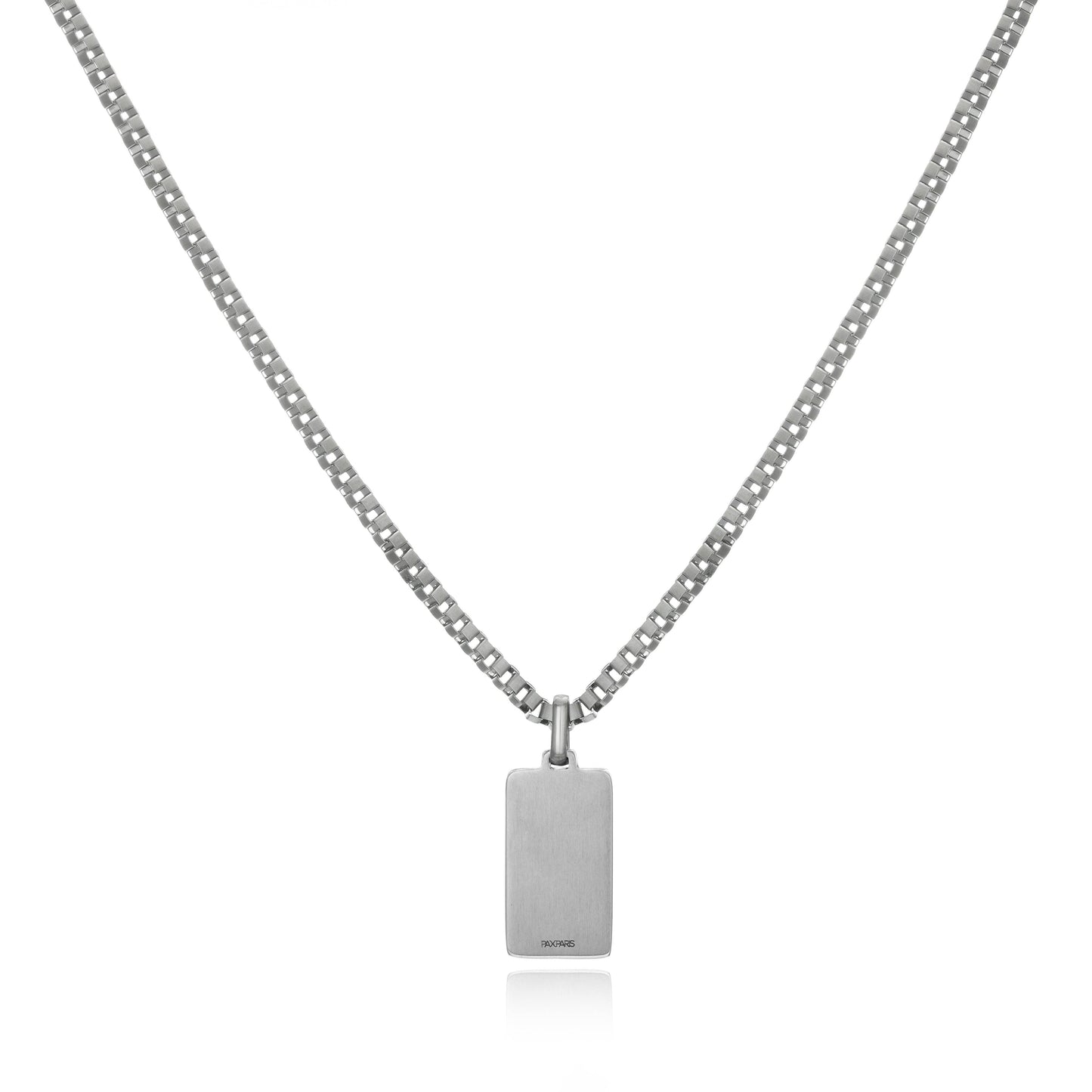 Black Agate Tag Pendant Necklace