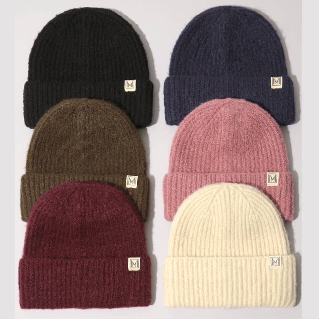 Winter Soft Ribbed Knit Cuff Beanie Hat