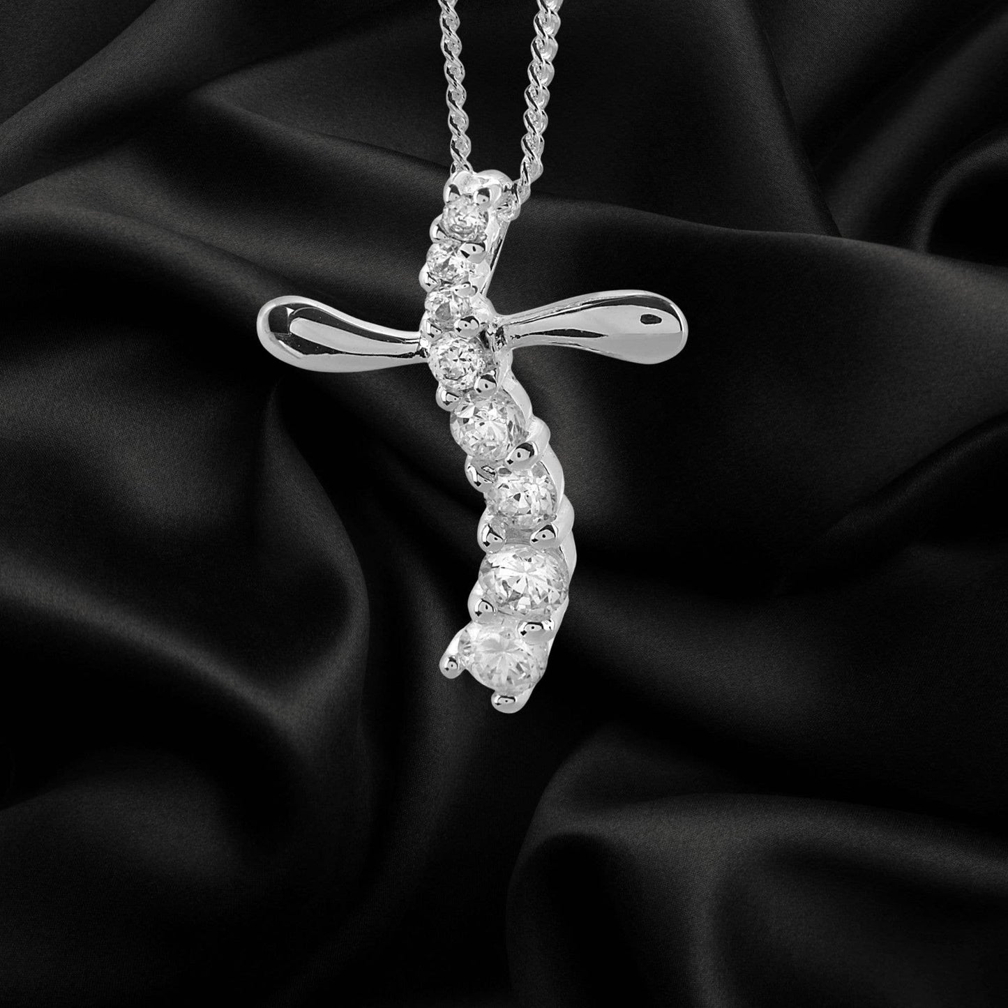 Silver Plated Journey Cross Necklace Sale