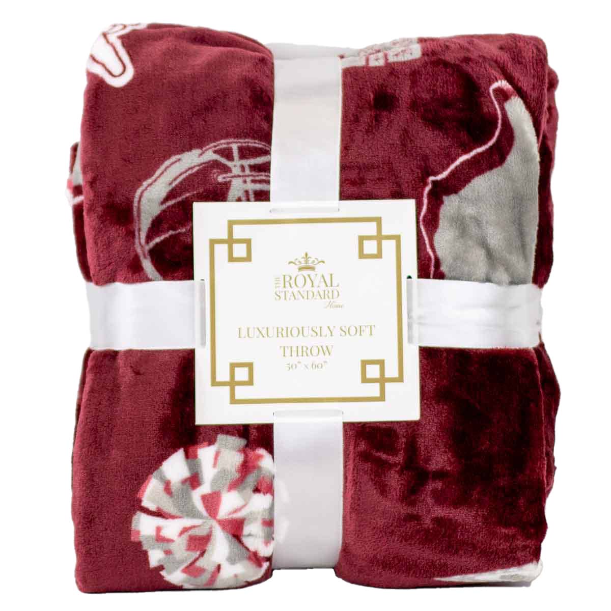 Howdy Feels Throw   Maroon/Gray/White   50x60