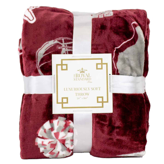 Howdy Feels Throw   Maroon/Gray/White   50x60